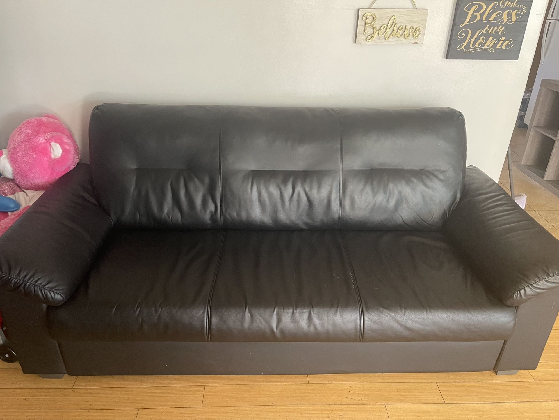 Free Gray Faux Leather Sofa
