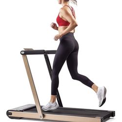 Sunny Health & Fitness Slim Foldable Treadmill Fully Assembled, 17.7" × 49" Non-Slip Running Surface, 2.5 HP Motor, Speeds up to 8 MPH, Shock-Absorpti