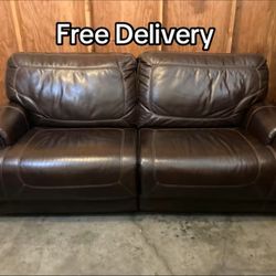 Electric Leather Recliner Couch - Free Delivery 