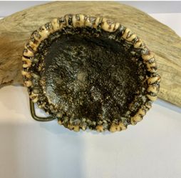 Deer Antler Burr Rosette Handmade Vintage Belt Buckle