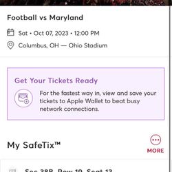 Ohio State vs Maryland Football Tickets 