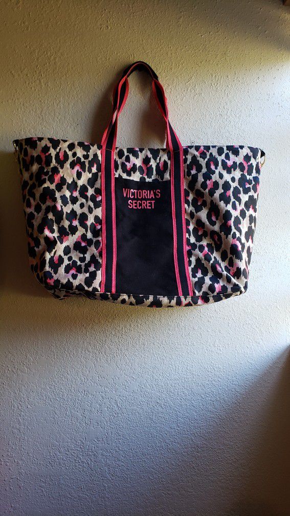 Victoria's Secret Pink And Black Leopard Print Tote Bag Carry On