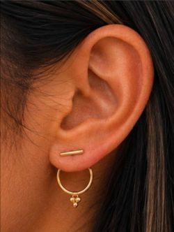 Bar & Hoop Stud Earrings | Brand New
