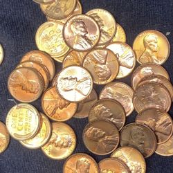 20- 1955D AU/BU RD Wheat Pennies 