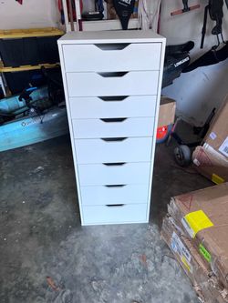 White 9-Drawer Tall Dresser Storage Cabinet