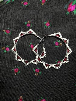 Beaded hoop earrings