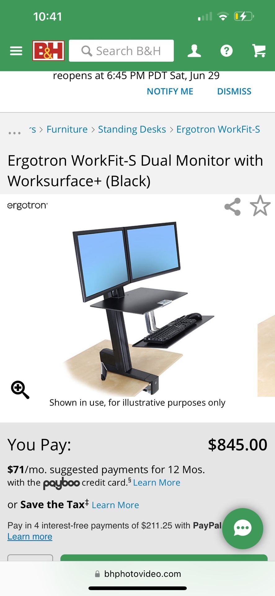 Ergotron Dual Monitor Stand Sit/stand