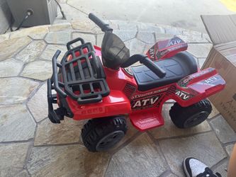 Aosom 6V Battery Powered Electric ATV, Quad Four Wheeler Ride On Toy Car w/ LED Headlights for Kids