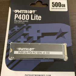 Patriot P400 Lite M.2 PCIe Gen 4 x4 500GB SSD, Solid State Drive SSD Internal Storage