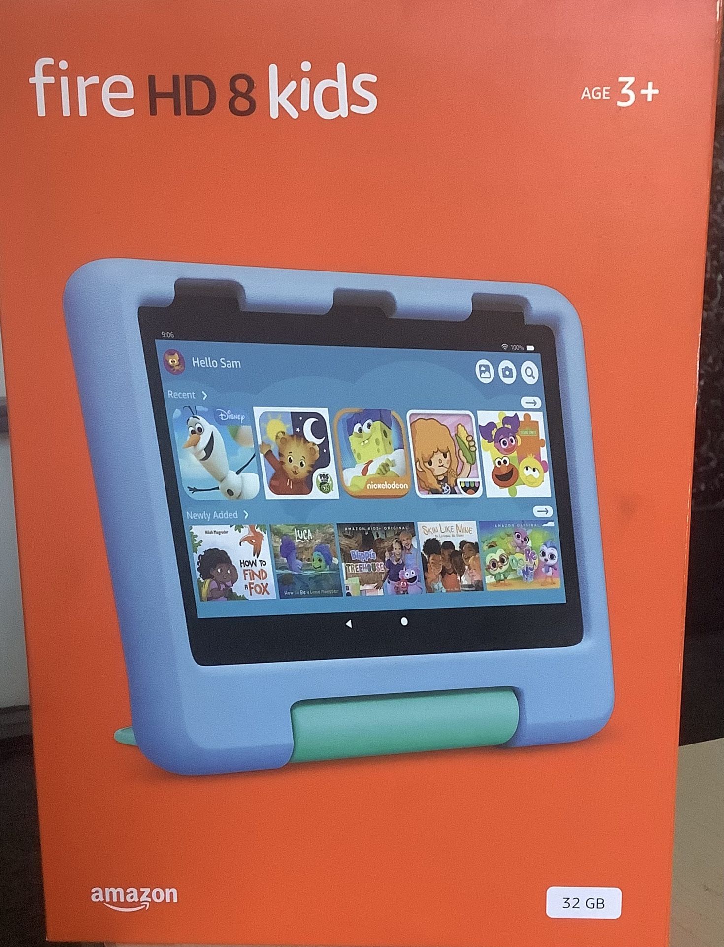 Amazon - Fire HD 8 Kids tablet, ages 3-7 | 3GB memory, 13-hr battery, 32GB, (2024 release) - Blue