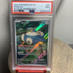 2023 Pokémon Svp Snorlax 1st Elite Trainer Box PSA 9 
