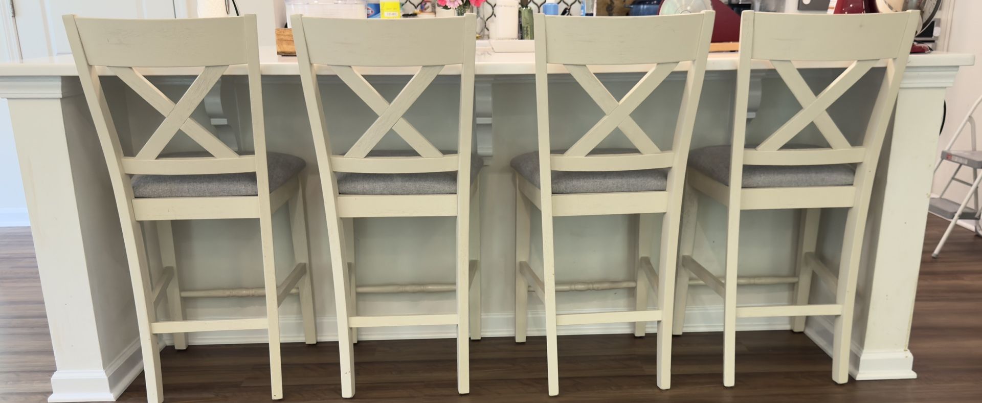 Counter Stool with Solid Wood Frame Upholstered
