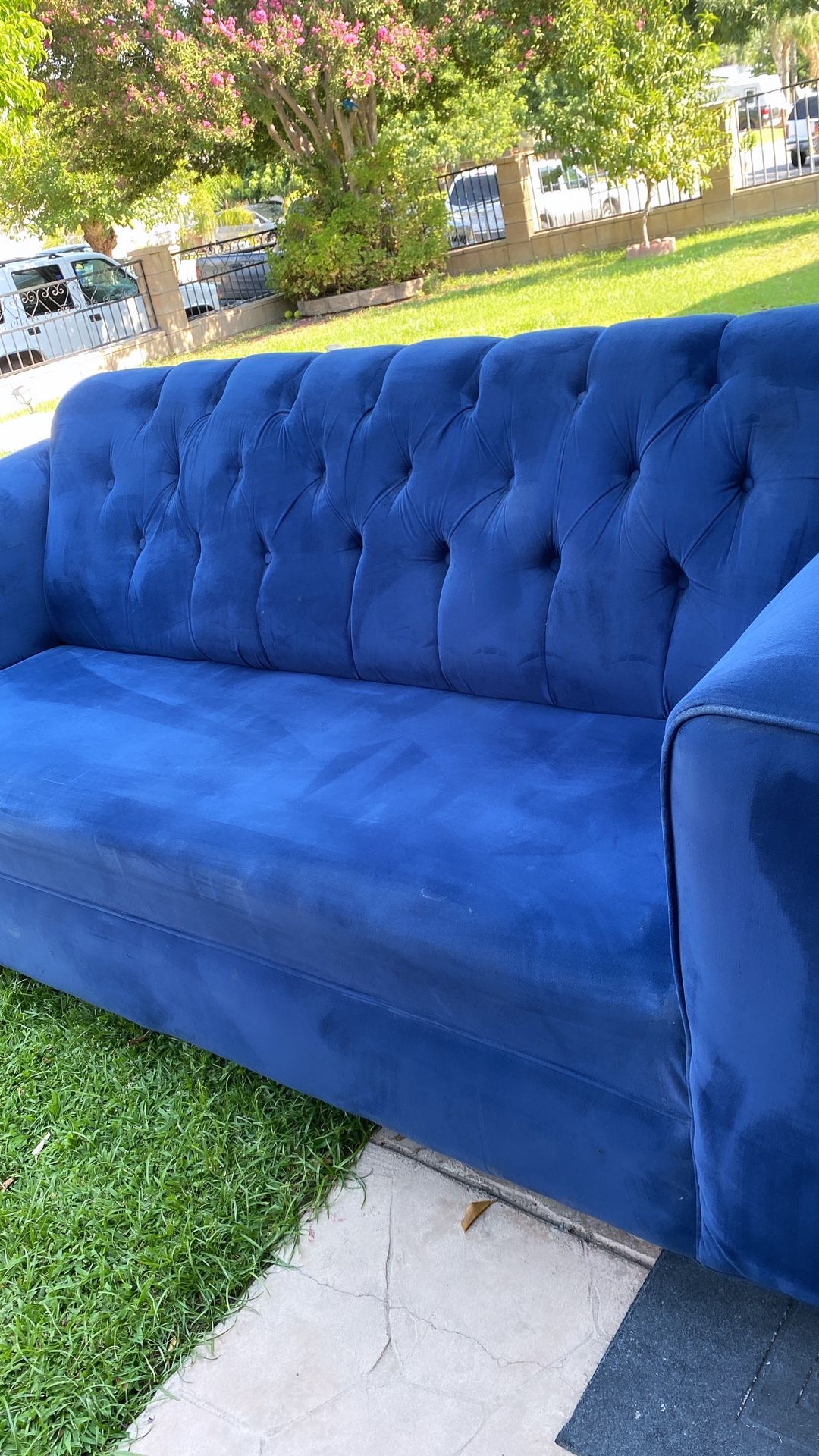 Royal Blue Velvet Couch for Sale in Bakersfield, CA OfferUp
