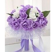 Holding bouquet - Lavender And White 