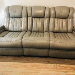 Grey Leather Sofa And Loveseat