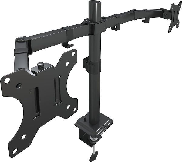 Dual Monitor Arm - Monitor Stand - Fully Adjustable Motion (Rotation/Tilt/Swivel) VESA Desk Mount 75x75 100x100 - Up to 27 inch 17.6 LB - PC/Computer