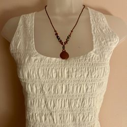 New Handmade Beaded Necklace – Brown