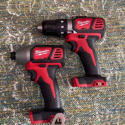2 Milwaukee Impact And Drill Tool Only