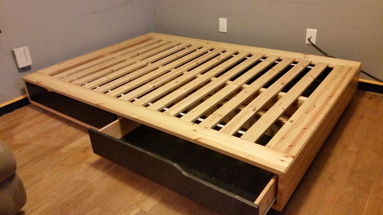 Ikea Mandal Bed Frame with 4 drawers