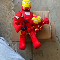 Iron Man Plush And Min Iron Man And Spider Man 