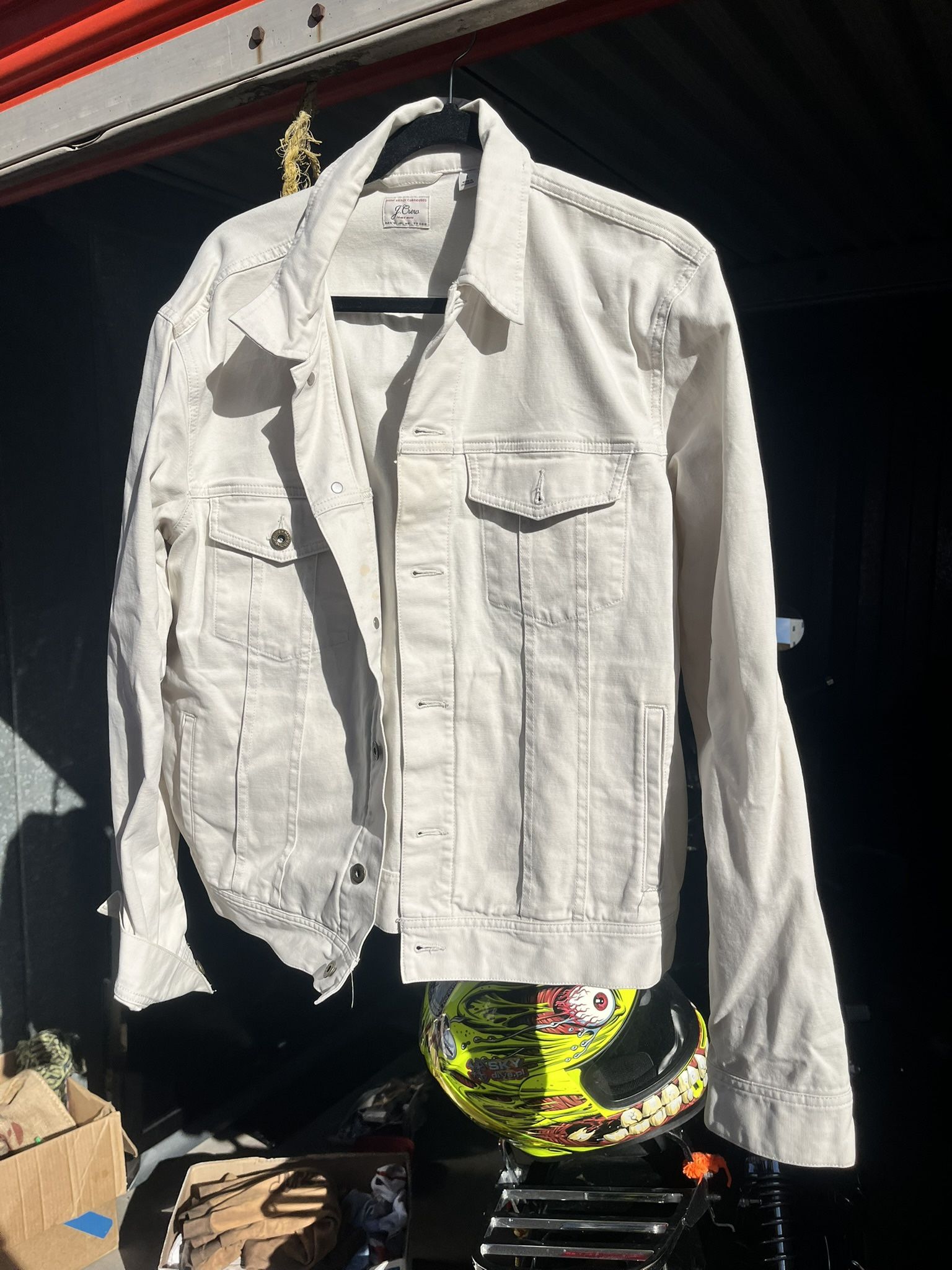 J. Crew White Button Down Jacket - Large