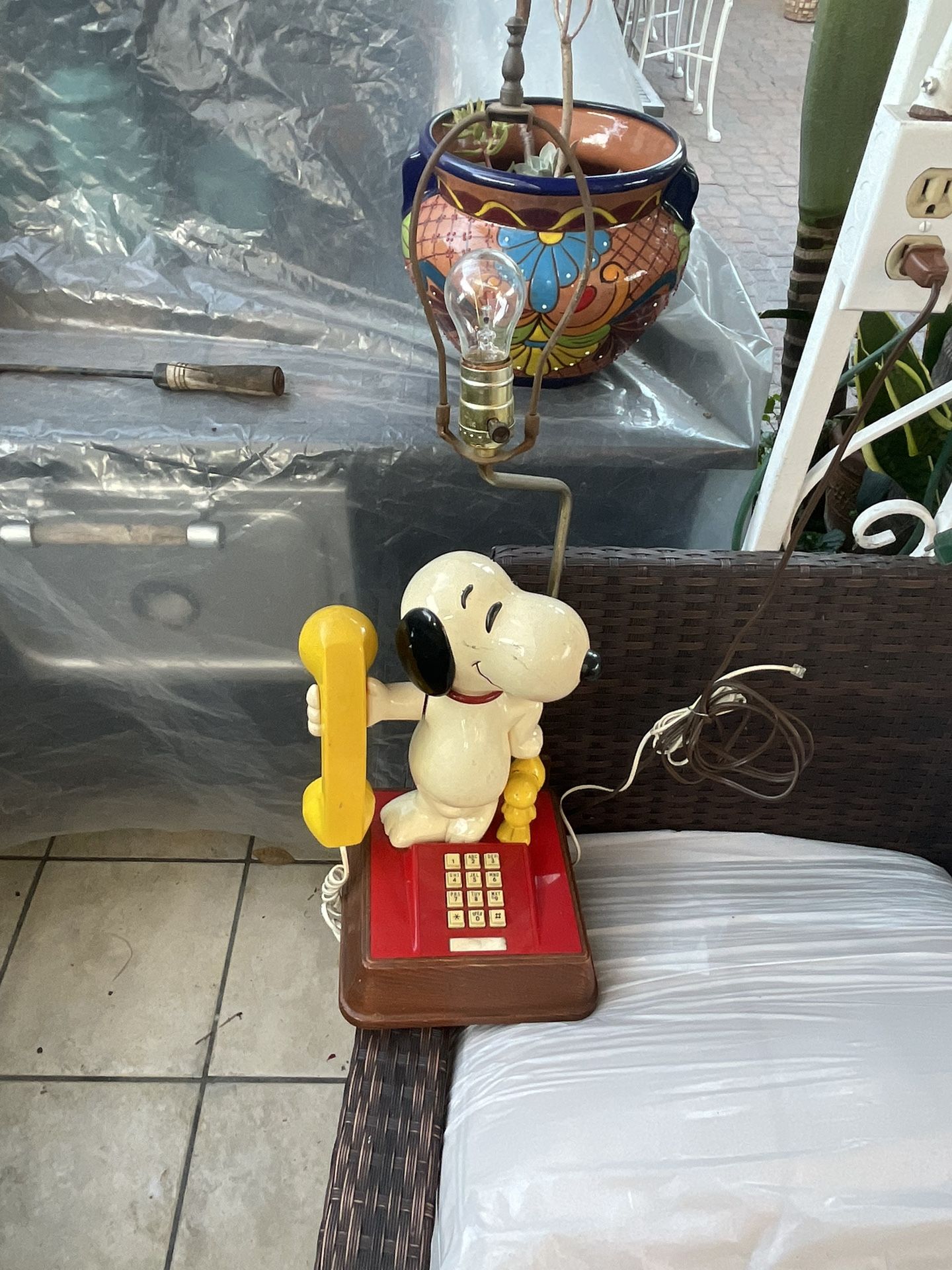 70’s Vintage Snoopy Phone Lamp