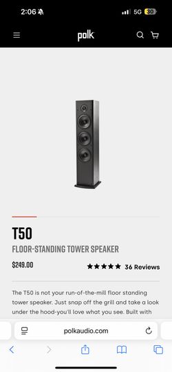 NEW IN BOX 2 Polk Tower Speakers