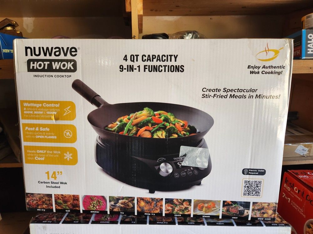 New Wave Hot Wok 4 Quart Capacity 9 And 1 Function Brand New