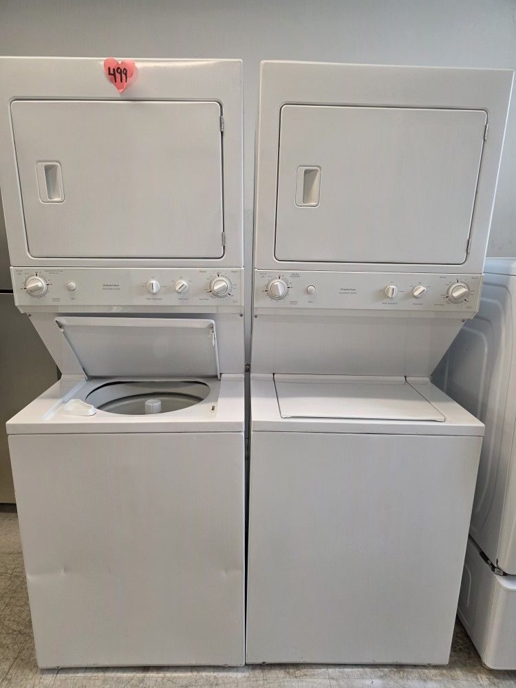 27in Stackable Washer And Electric Dryer Used