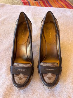 Coach Signature Monogram Loafer Heels