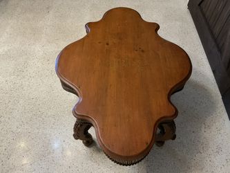 ANTIQUE AMEBA SHAPED COFFEE TABLE
