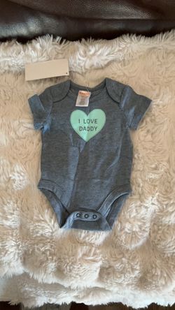 Gymboree Blue and turquoise “I love daddy” onesie