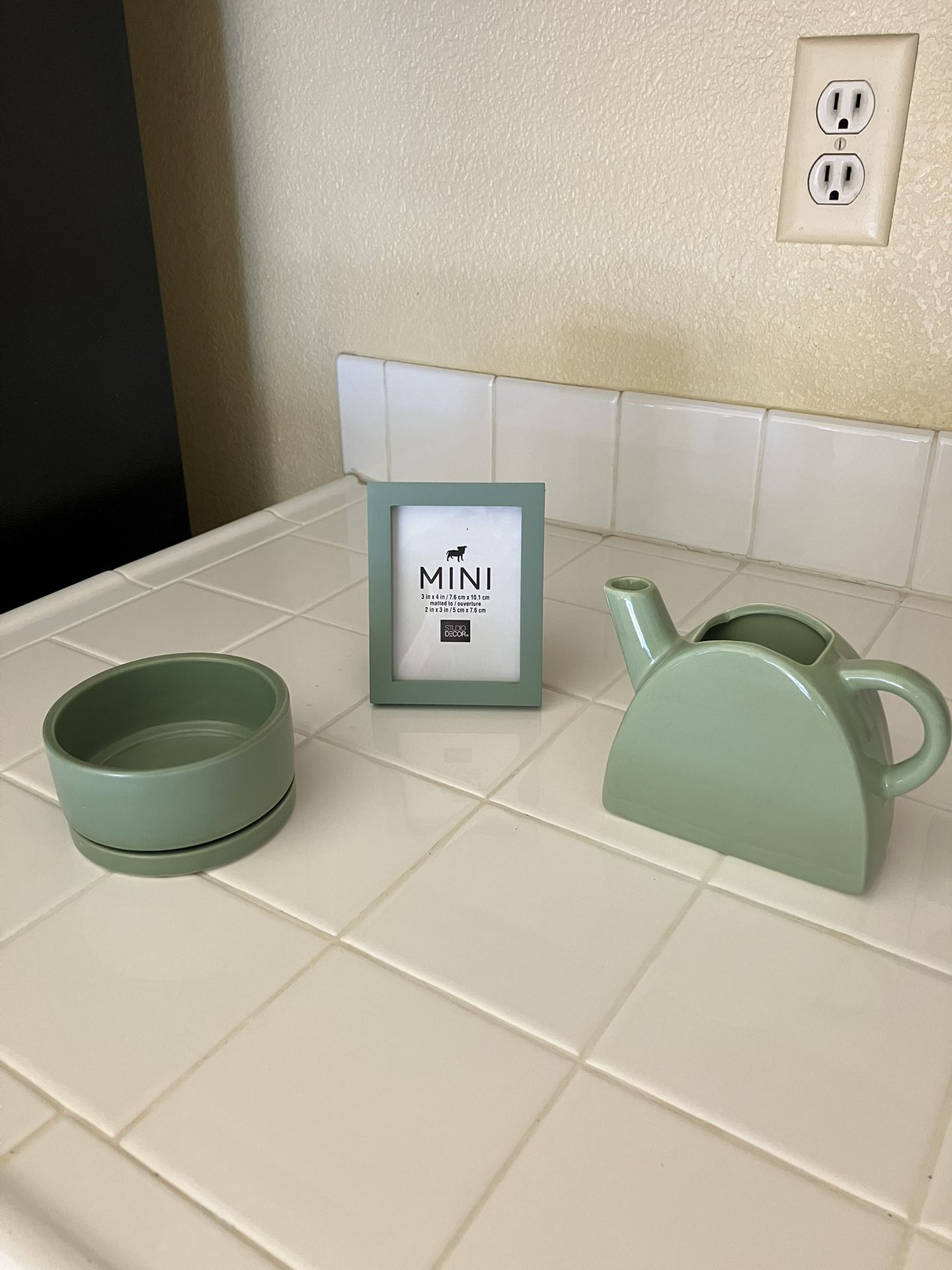 Set Of Sage Green Accessories 