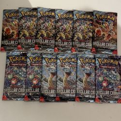 12 Sealed Stellar Crown Booster Packs 