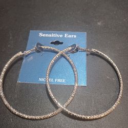 Silver Big Hoop Earrings 