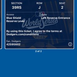 2 World Series 10/29 Dodgers Vs Blue Jays