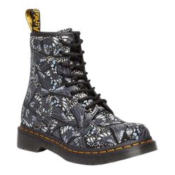 Doc Dr Martens Vonda Mono 1460 Embroidered Flowers Combat Boots 
