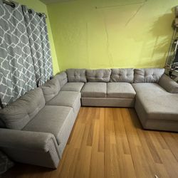 Full size fabric L shape couch in great conditions $500 OBO. 