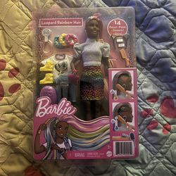 Barbie Leopard Rainbow Hair Doll Color Change Hair African American