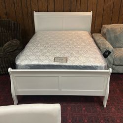 White Full Size Bed Frame