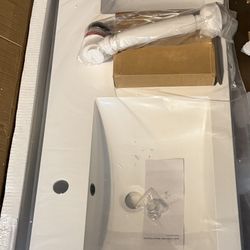 60" Vanity Top Bathroom Sink with 3 Holes