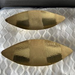 2 Aykiz Metal Boat Platter gold
