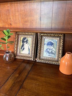 Pair of Vintage Framed Child Portrait Prints
