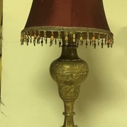 Etched Brass Table Lamp