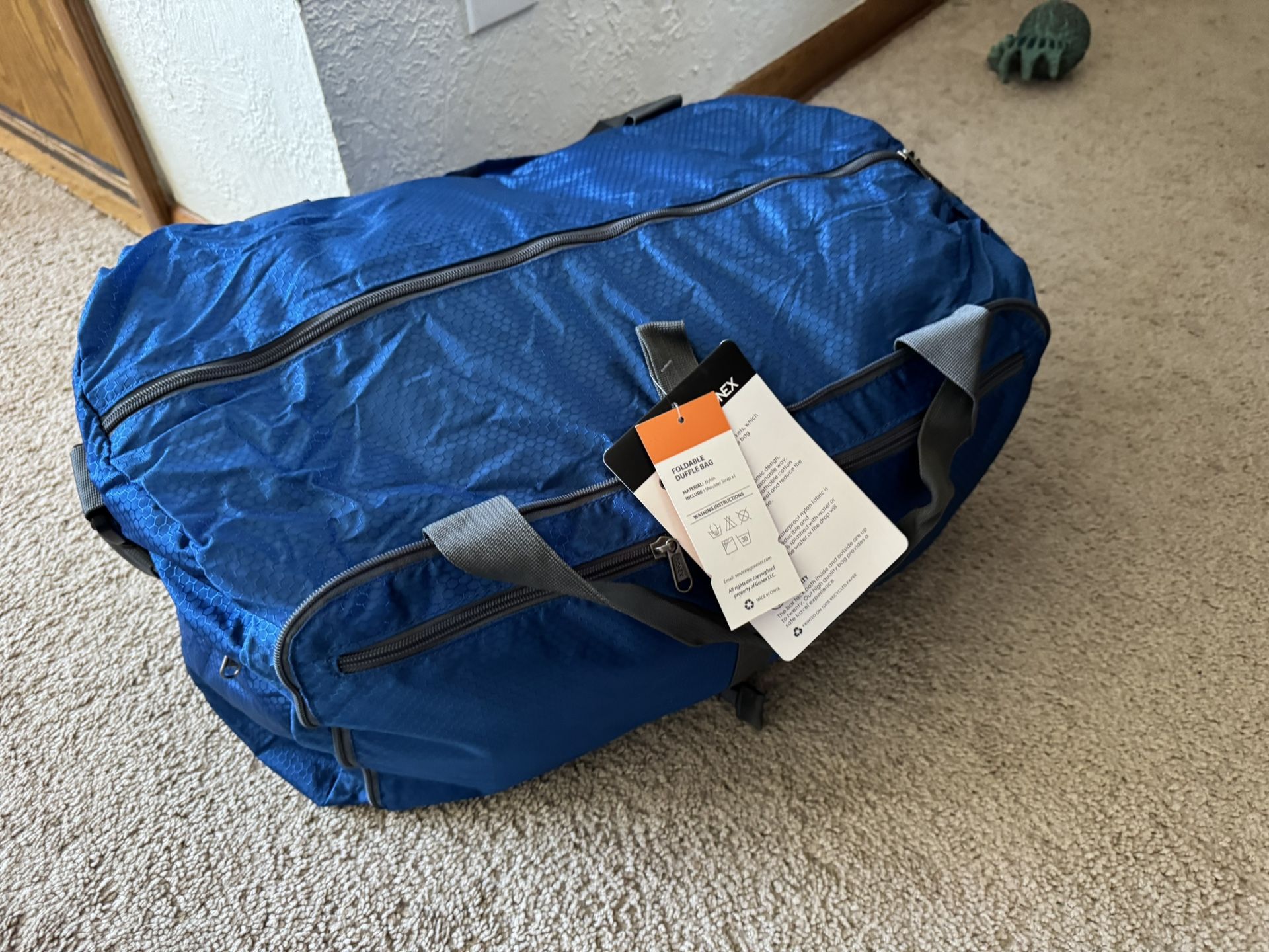 Gonex Foldable Travel Duffle Bag with Shoes Compartment, Packable Lightweight Water Repellent Duffel Bag for Camping Gym Weekender Bag