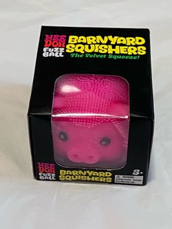 Nee Doh Fuzz Ball Barnyard Squishers Pig