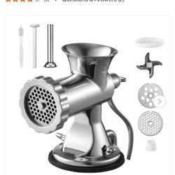 Manual Meat Grinder 304 Stainless Steel Hand Meat Grinder with Steel Table Clamp Meat Mincer Sausage Maker