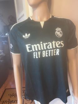 Real Madrid green soccer jerseys size Small through 4XL.