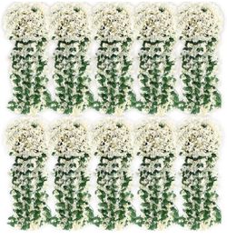 Yuxung 10 Pack 10 Pack Artificial Hanging Flowers Garland Arch Flowers For Wedding Ceremony Wall Home Floral Party Garden Outdoor Decoration (White)
