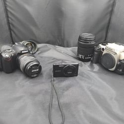 Camera Bundle – Sony CyberShot DSC-W830, Nikon D40X, Canon EOS Elan II E w/ Lens